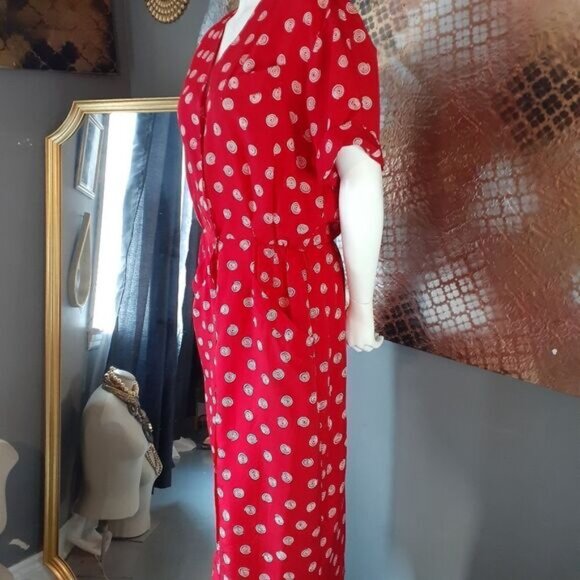 Vintage Abstract Print Button Down Midi Dress - Picture 11 of 13